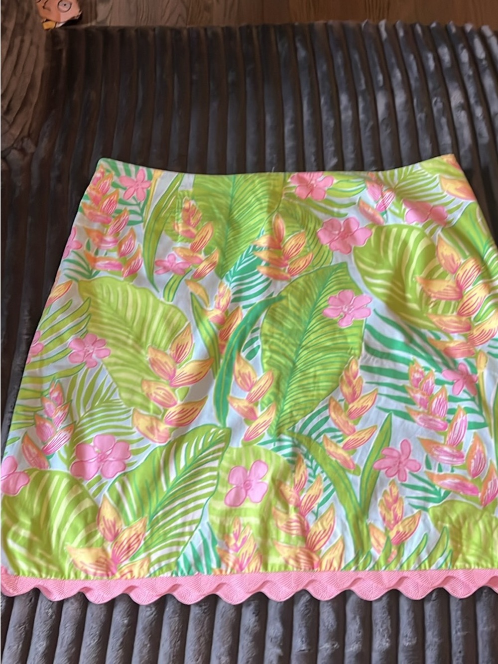 Lilly Pulitzer Pink and Green Tropical Print Knee length Skirt